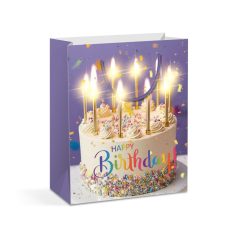   Ajándéktasak - 10 melegfehér LED, papír - 265 x 127 x 330 mm - 4 féle / csomag - 12 db / csomag