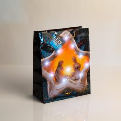   Ajándéktasak - 10 hidegfehér LED, papír - 265 x 127 x 330 mm - 4 féle / csomag