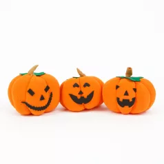   Halloween-i tök dekoráció - 10 x 10 x 11 cm - 3 féle - 3 db / csomag