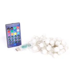   Smart fényfüzér - USB - 33 db RGBIC LED - 5 m - Bluetooth + zene mód - IP65