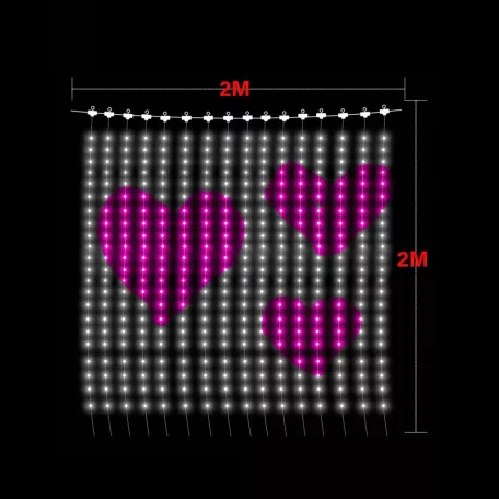 Smart fényfüggöny - 100-240V - 400 db RGBIC LED - 2 x 2 m - Wi-Fi, Bluetooth