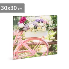   LED-es fali hangulatkép - "Bicikli" -  2 x AA, 30 x 30 cm