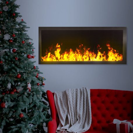 LED-es fali hangulatkép - valósághű kandalló - 78 x 38 cm