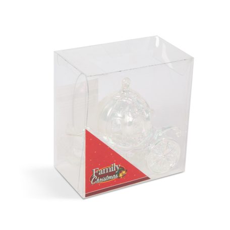 Karácsonyi dísz - irizáló, akril hintó - 11 x 5,5 x 9,5 cm