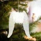Karácsonyi dísz - irizáló, akril angyalszárnyak - 15 x 12,5 x 1,5 cm