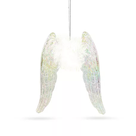 Karácsonyi dísz - irizáló, akril angyalszárnyak - 15 x 12,5 x 1,5 cm