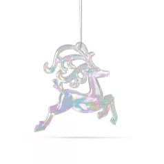   Karácsonyi dísz - irizáló, akril rénszarvas - 120 x 120 x 15 mm