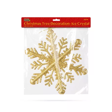 Karácsonyi dísz - arany jégkristály - 29 x 29 x 1 cm