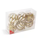 Karácsonyfadísz szett - glitteres arany gömbdísz - 7 cm - 6 db / csomag