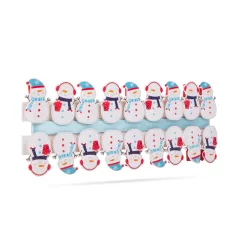   Karácsonyi csipesz szalaggal - hóember - 22 x 35 mm - 18 db, 2 m / csomag