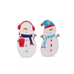   Karácsonyi csipesz szalaggal - hóember - 22 x 35 mm - 18 db, 2 m / csomag