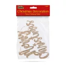 Karácsonyi dekoráció - "Merry Christmas" felirat - 20 x 12 cm - arany