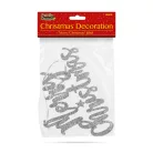 Karácsonyi dekoráció - "Merry Christmas" felirat - 20 x 12 cm - ezüst