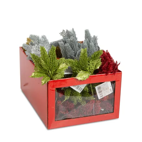 Karácsonyi dekoráció - arany, ezüst, piros, zöld - leszúrható, hajlítható - 8 x 22 cm