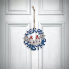 Karácsonyi dekoráció - fa, kék manó - 10 cm