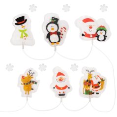   Karácsonyi LED-es fényfüzér - gél ablakmatrica - 6 LED - 2 x AA