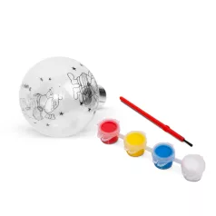   Kifesthető karácsonyfa dísz - gömb + festék és ecset - 80 mm