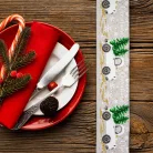 Karácsonyi szalag - fehér - 60 x 6,3 cm