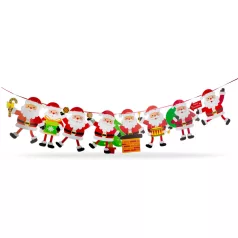 Karácsonyi papír girland - 8 db Mikulás - 3,5 m