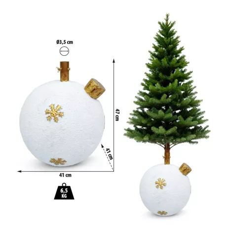 Karácsonyfatalp - gömbdísz - műkő - 41 x 41 x 47 cm