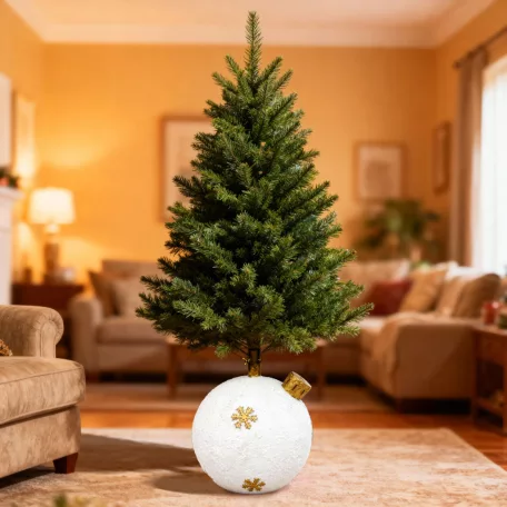 Karácsonyfatalp - gömbdísz - műkő - 41 x 41 x 47 cm