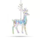 Karácsonyi dekor - irizáló kristály rénszarvas - 15 x 6 x 7,5 cm