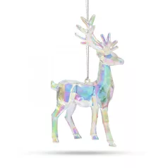   Karácsonyi dekor - irizáló kristály rénszarvas - 15 x 6 x 7,5 cm