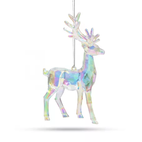 Karácsonyi dekor - irizáló kristály rénszarvas - 15 x 6 x 7,5 cm