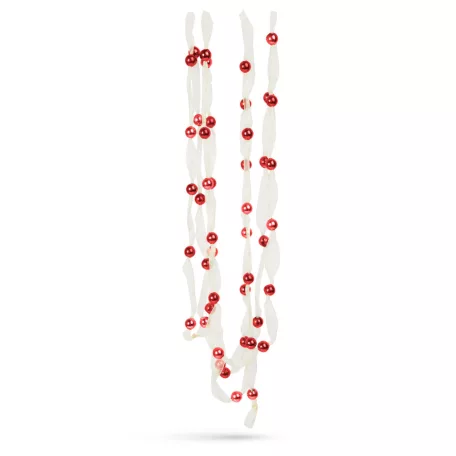 Karácsonyi organza girland - 2,7 m - 10 mm - piros