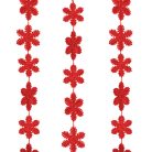 Karácsonyi girland - hópehely - 2,7 m - piros