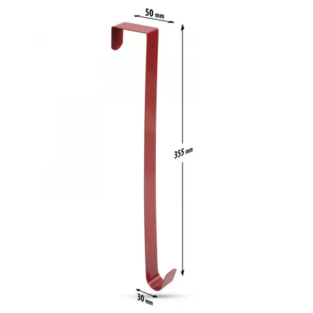 Karácsonyi ajtódísz tartó - fém - piros