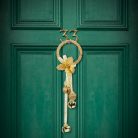 Karácsonyi dísz - akasztható, csilingelő - fém, arany