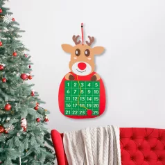   Karácsonyi adventi naptár - Rénszarvas - tépőzáras jelölővel