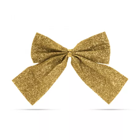 Karácsonyi dísz - glitteres masni szett - arany - 12 db / csomag