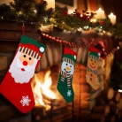 Karácsonyi csizma - 42 x 24,5 cm - textil - 3 féle