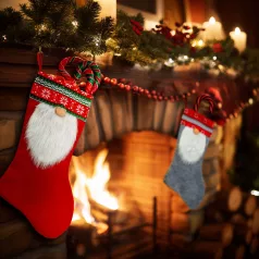 Karácsonyi csizma - 45 cm - textil - 2 féle