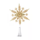 Karácsonyfa csúcsdísz - hópehely alakú - 22 x 15 cm - arany