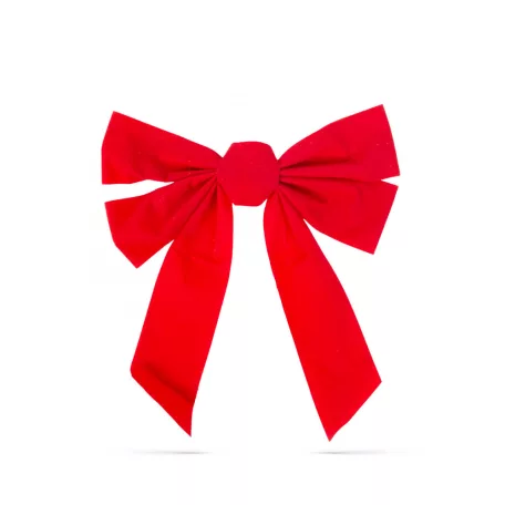 Karácsonyi dísz - bársony, piros masni - 33 x 25 cm - 2 db / csomag