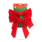 Karácsonyi dísz - bársony, piros masni - 33 x 25 cm - 2 db / csomag