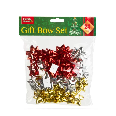 Ajándék masni szett - 5 cm - 3 szín - 24 db / csomag