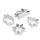 Karácsonyi süteménykiszúró szett - rozsdamentes acél - 4 db / csomag