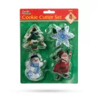 Karácsonyi süteménykiszúró szett - rozsdamentes acél - 4 db / csomag