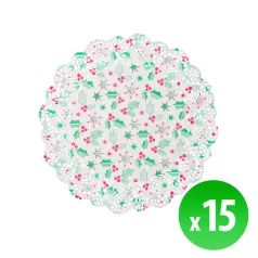 Karácsonyi tortacsipke - 21,5 cm - 15 db / csomag