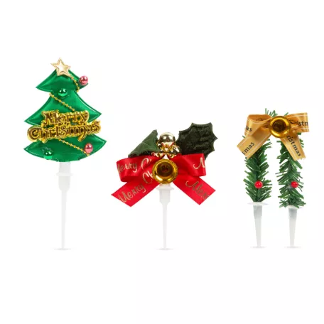 Karácsonyi 3D tortadekor - 10 cm - 2 féle - 3 db / csomag