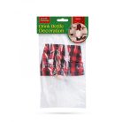 Karácsonyi italos üveg dekor - piros kockás manó - poliészter - 40 x 12 cm