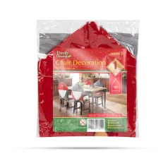   Karácsonyi székdekor - skandináv manó - 50 x 60 cm - piros/szürke