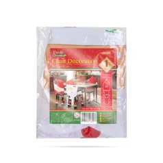   Karácsonyi székdekor szett - Mikulás - 47 x 75 cm - piros/fehér