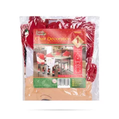   Karácsonyi székdekor szett - Télanyó - 50 x 55 cm - piros/fehér