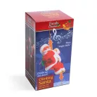 Karácsonyi zenélő, világító és mászó Mikulás - 30 x 12 cm