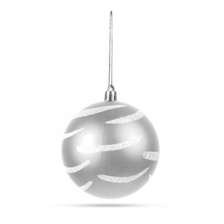 Karácsonyfadísz szett - gömbdísz - ezüst - 6 db / csomag